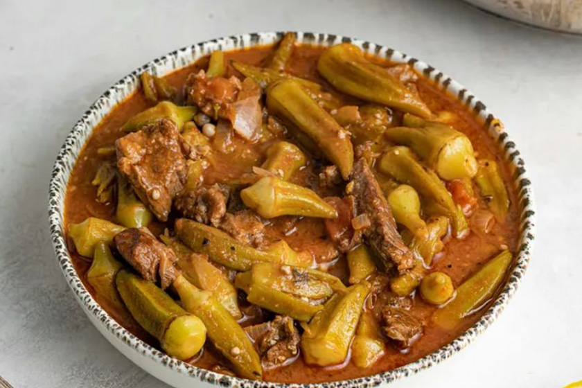 طرز تهیه آبگوشت بامیه